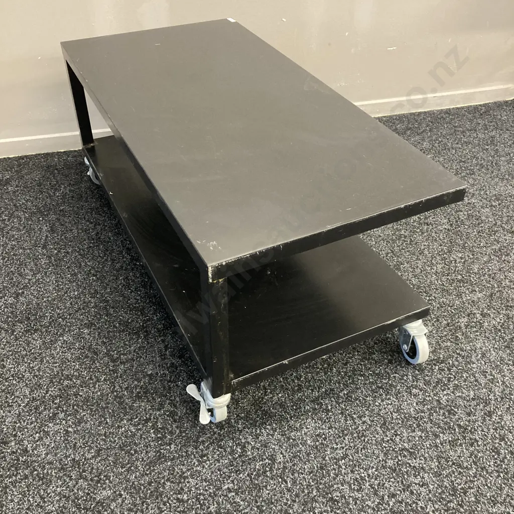 Freedom Furniture Industrial Look Black Steel TV Stand, Mobile. H41 W92 D46cm Image 1++